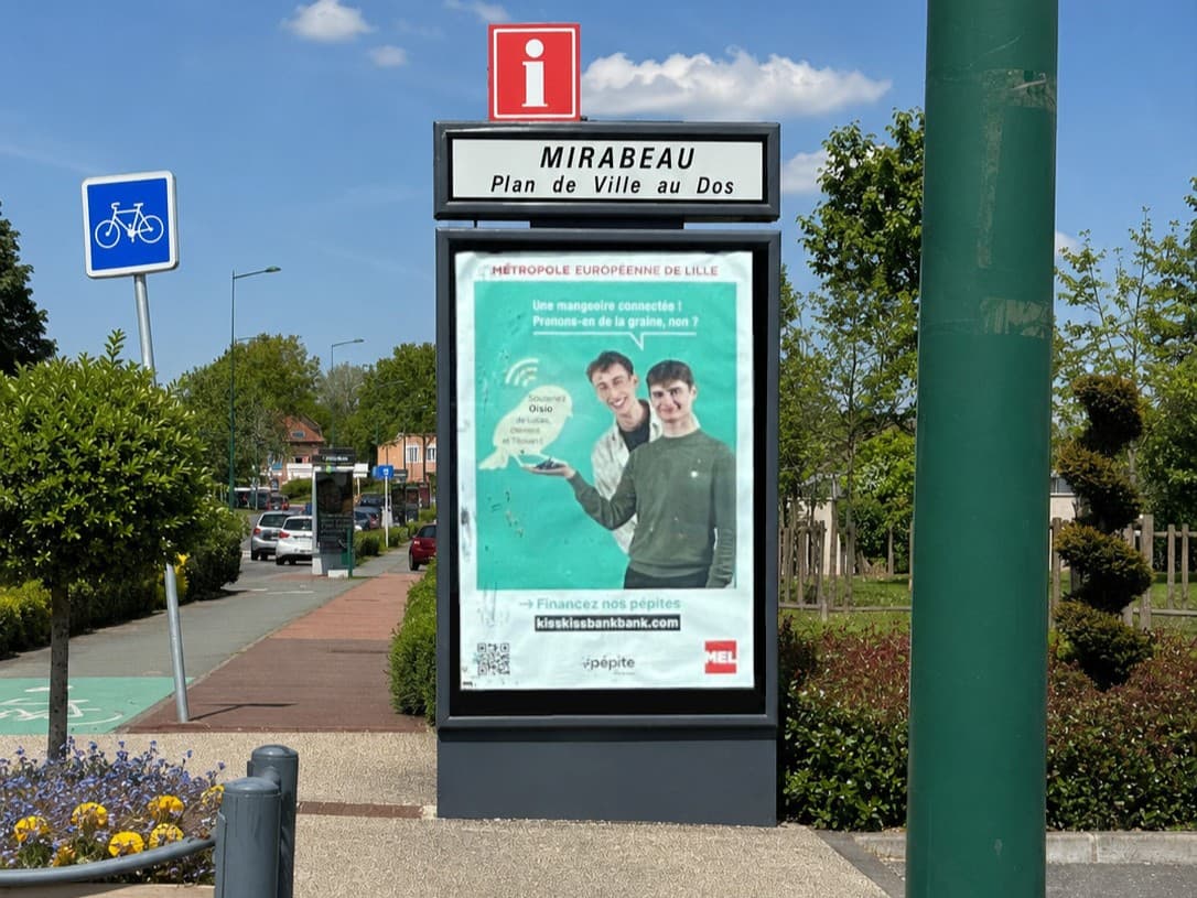 OisiO poster on a public street panel in Lille - Pepites de la MEL campaign